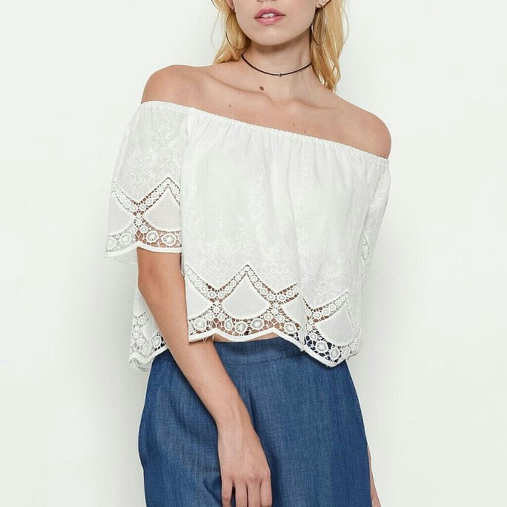 Off The Shoulder Eyelet Top
